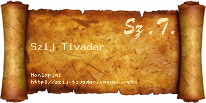 Szij Tivadar névjegykártya